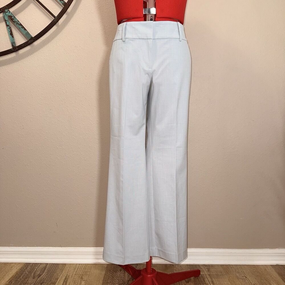 Ann Taylor Petite Pants 10P NWT Cloudy Day Blue Crosshatch Mid-rise Trouser Leg